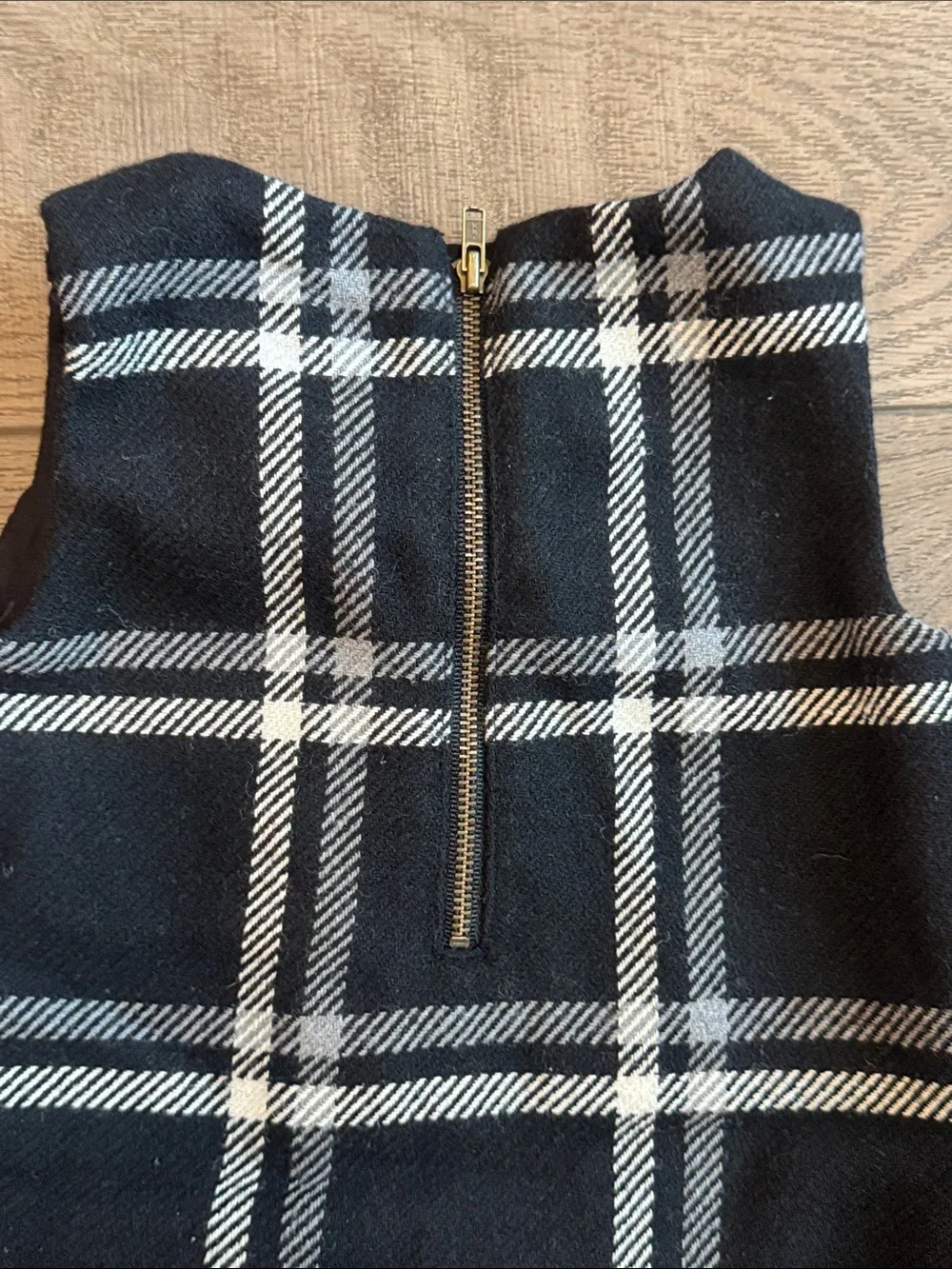 GAP Black and White Plaid Sleeveless Dress
